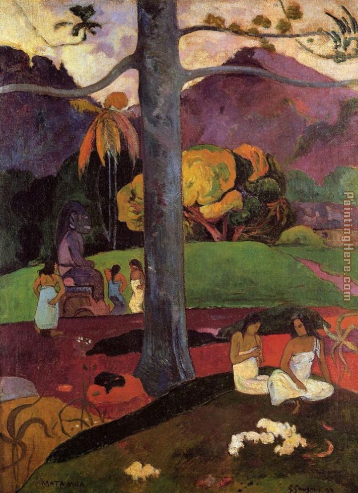 In Olden Times painting - Paul Gauguin In Olden Times art painting